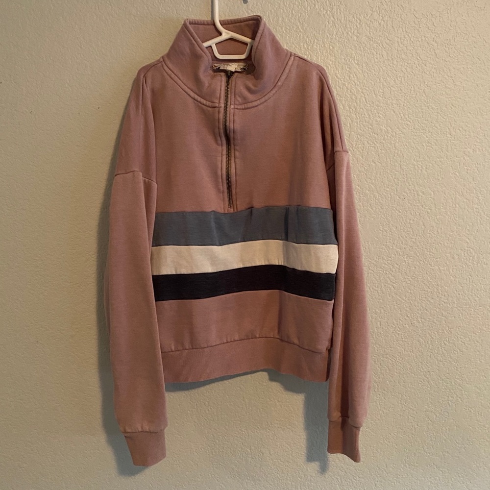 Striped Quarter Zip Up
